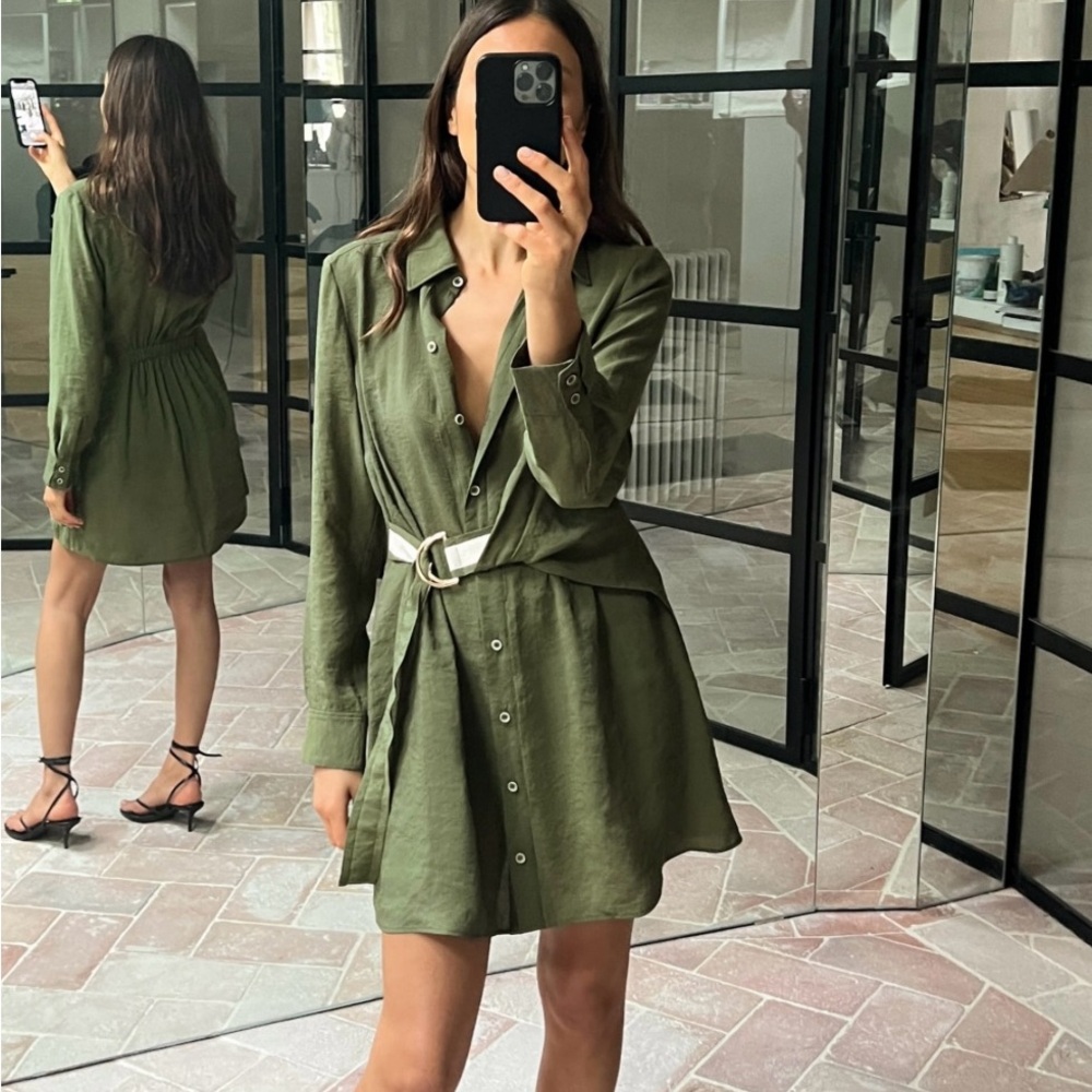 NWT Zara Belted mini shirtdress.